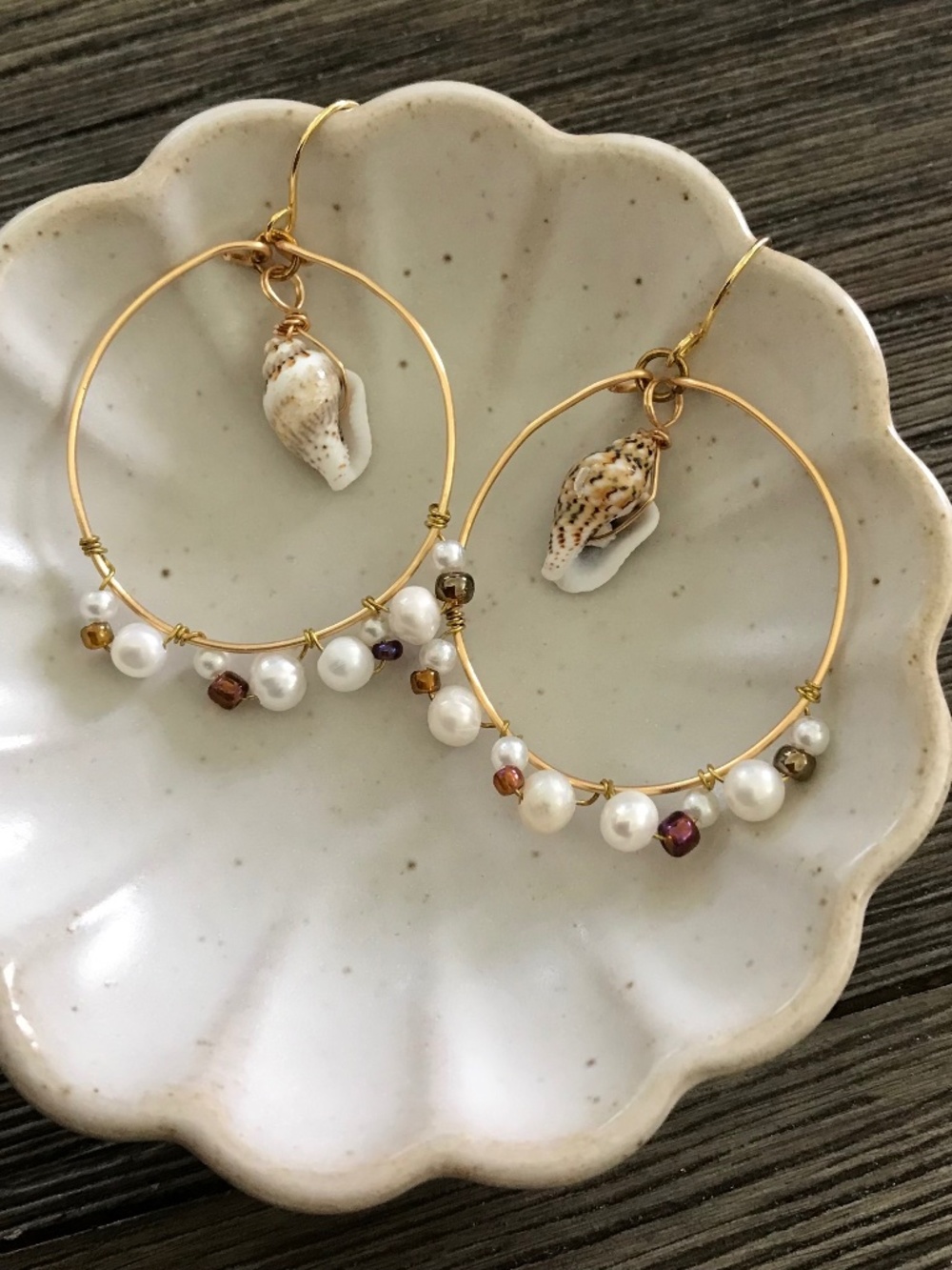Seashell Hoop Earrings